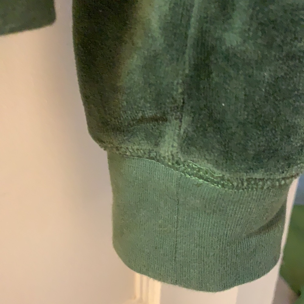 Y2K VINTAGE JUICY COUTURE GREEN VELOUR TRACKSUIT HOODIE JACKET SZ M VELVET PLUSH - Picture 14 of 16